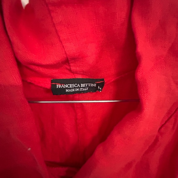 Elegant Red Linen Sleeveless Dress - Picture 2 of 5